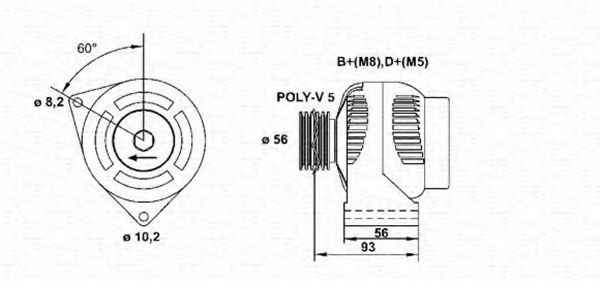 MAGNETI MARELLI 943356965010 Генератор для PEUGEOT RANCH (Пежо Ранч) MAGNETI MARELLI 943356965010 Генератор для PEUGEOT RANCH (Пежо Ранч)