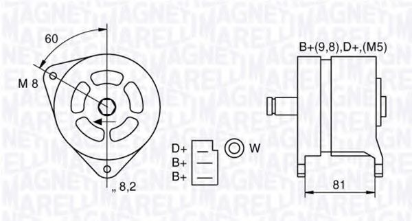 MAGNETI MARELLI 063324157010 Генератор для ROVER (Ровер) MAGNETI MARELLI 063324157010 Генератор для ROVER (Ровер)