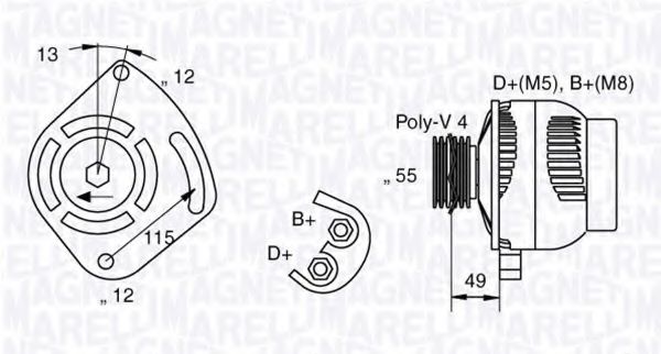 MAGNETI MARELLI 063321715010 Генератор для FIAT PALIO (Фиат Палио) MAGNETI MARELLI 063321715010 Генератор для FIAT PALIO (Фиат Палио)