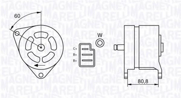 MAGNETI MARELLI 063324199010 Генератор для LAND ROVER DEFENDER (Ленд ровер/лэнд ровер Дэфэндэр) MAGNETI MARELLI 063324199010 Генератор для LAND ROVER DEFENDER (Ленд ровер/лэнд ровер Дэфэндэр)