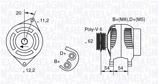 MAGNETI MARELLI 063321802010 Генератор для ALFA-ROMEO (Алфа-ромэо) MAGNETI MARELLI 063321802010 Генератор для ALFA-ROMEO (Алфа-ромэо)
