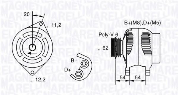 MAGNETI MARELLI 063321858010 Генератор для ALFA-ROMEO (Алфа-ромэо) MAGNETI MARELLI 063321858010 Генератор для ALFA-ROMEO (Алфа-ромэо)