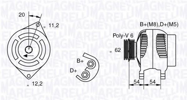 MAGNETI MARELLI 063321860010 Генератор для LANCIA MUSA (Лансиа/лянча Муса) MAGNETI MARELLI 063321860010 Генератор для LANCIA MUSA (Лансиа/лянча Муса)