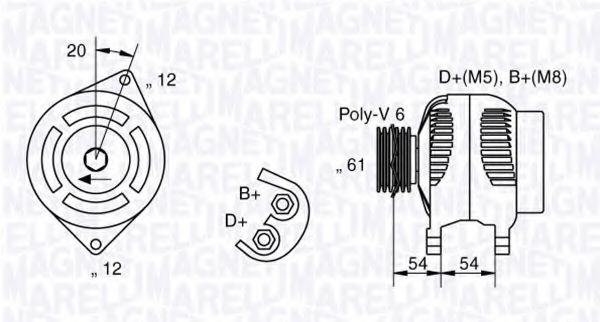 MAGNETI MARELLI 063321826010 Генератор для LANCIA MUSA (Лансиа/лянча Муса) MAGNETI MARELLI 063321826010 Генератор для LANCIA MUSA (Лансиа/лянча Муса)
