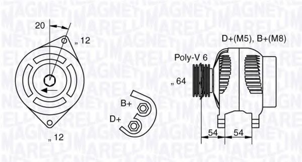 MAGNETI MARELLI 063321810010 Генератор для FIAT BRAVA (Фиат Брава) MAGNETI MARELLI 063321810010 Генератор для FIAT BRAVA (Фиат Брава)