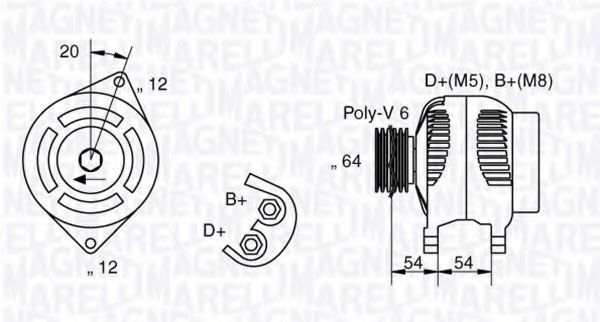 MAGNETI MARELLI 063321813010 Генератор для FIAT BRAVA (Фиат Брава) MAGNETI MARELLI 063321813010 Генератор для FIAT BRAVA (Фиат Брава)