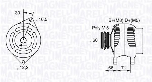 MAGNETI MARELLI 063533250580 Генератор для FIAT BRAVA (Фиат Брава) MAGNETI MARELLI 063533250580 Генератор для FIAT BRAVA (Фиат Брава)