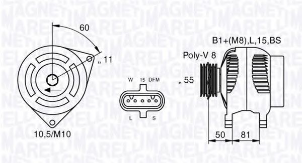 MAGNETI MARELLI 063535550050 Генератор для IVECO (Ивеко) MAGNETI MARELLI 063535550050 Генератор для IVECO (Ивеко)