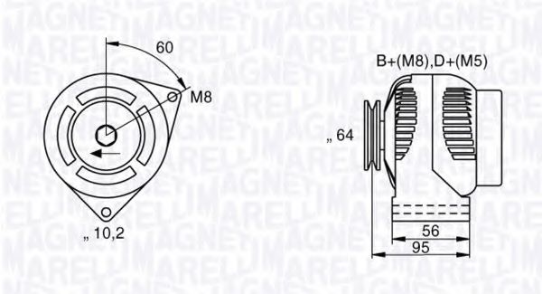 MAGNETI MARELLI 063533350070 Генератор для PEUGEOT RANCH (Пежо Ранч) MAGNETI MARELLI 063533350070 Генератор для PEUGEOT RANCH (Пежо Ранч)