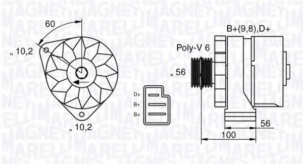 MAGNETI MARELLI 063534893260 Генератор для MERCEDES-BENZ SL (Мэрcэдэс-бэнз Сл) MAGNETI MARELLI 063534893260 Генератор для MERCEDES-BENZ SL (Мэрcэдэс-бэнз Сл)