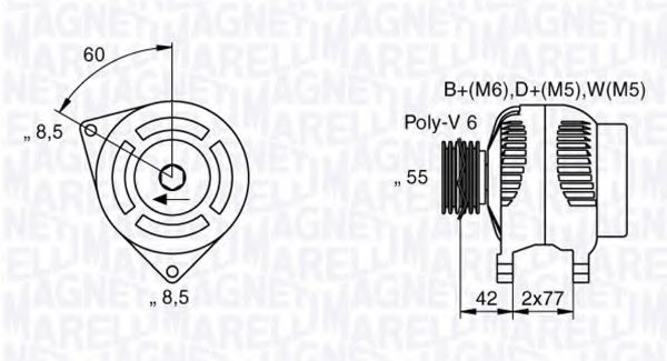 MAGNETI MARELLI 063533100530 Генератор для FORD ESCORT VII (Форд Эскорт 7) MAGNETI MARELLI 063533100530 Генератор для FORD ESCORT VII (Форд Эскорт 7)