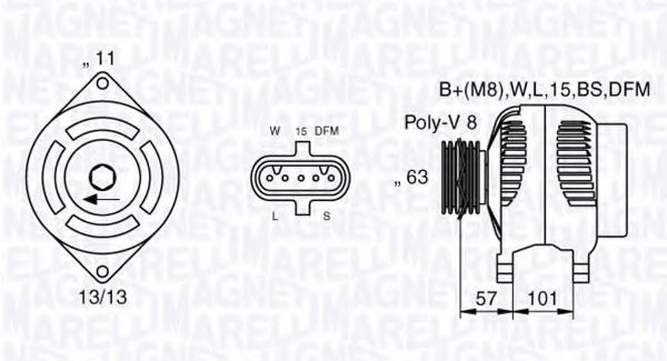MAGNETI MARELLI 063536550080 Генератор для VOLVO FH 12 (Вольво Фх 12) MAGNETI MARELLI 063536550080 Генератор для VOLVO FH 12 (Вольво Фх 12)