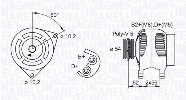 MAGNETI MARELLI 063532250220 Генератор для OPEL VITA C (Опель Vита c) MAGNETI MARELLI 063532250220 Генератор для OPEL VITA C (Опель Vита c)