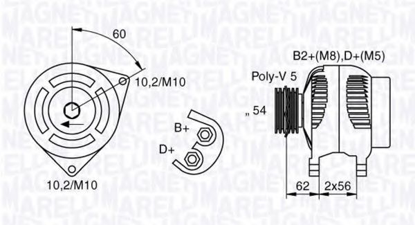MAGNETI MARELLI 063534150230 Генератор для OPEL VITA C (Опель Vита c) MAGNETI MARELLI 063534150230 Генератор для OPEL VITA C (Опель Vита c)