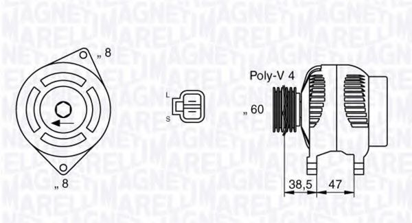 MAGNETI MARELLI 063532612010 Генератор для GEELY (Джили) MAGNETI MARELLI 063532612010 Генератор для GEELY (Джили)