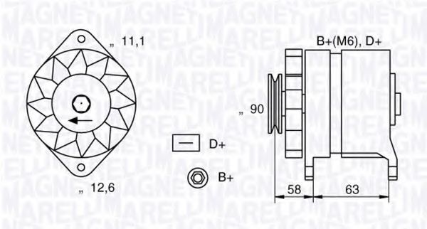 MAGNETI MARELLI 063321019010 Генератор для LANCIA (Лансиа/лянча) MAGNETI MARELLI 063321019010 Генератор для LANCIA (Лансиа/лянча)