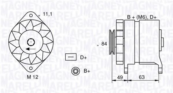 MAGNETI MARELLI 063321044010 Генератор для FIAT SUPERBRAVO (Фиат Супербраvо) MAGNETI MARELLI 063321044010 Генератор для FIAT SUPERBRAVO (Фиат Супербраvо)