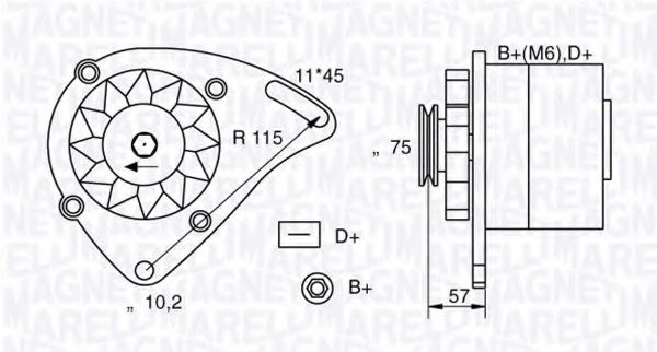 MAGNETI MARELLI 063321000010 Генератор для LANCIA (Лансиа/лянча) MAGNETI MARELLI 063321000010 Генератор для LANCIA (Лансиа/лянча)