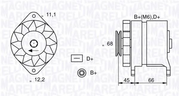 MAGNETI MARELLI 063321011010 Генератор для FIAT SUPERBRAVO (Фиат Супербраvо) MAGNETI MARELLI 063321011010 Генератор для FIAT SUPERBRAVO (Фиат Супербраvо)