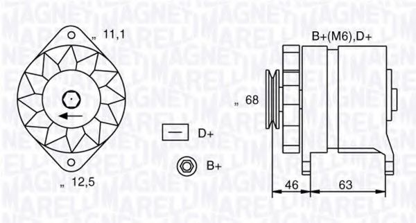 MAGNETI MARELLI 063321021010 Генератор для ALFA-ROMEO (Алфа-ромэо) MAGNETI MARELLI 063321021010 Генератор для ALFA-ROMEO (Алфа-ромэо)