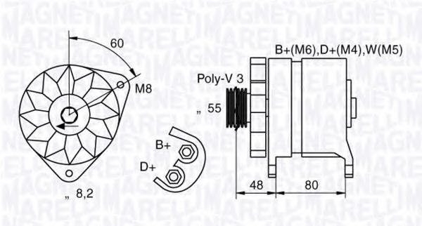 MAGNETI MARELLI 054022585010 Генератор для FORD COURIER (Форд Cоуриэр) MAGNETI MARELLI 054022585010 Генератор для FORD COURIER (Форд Cоуриэр)