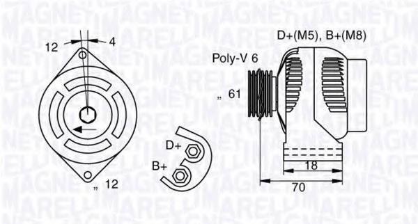 MAGNETI MARELLI 063377005010 Генератор для FIAT SEDICI (Фиат Сэдиcи) MAGNETI MARELLI 063377005010 Генератор для FIAT SEDICI (Фиат Сэдиcи)