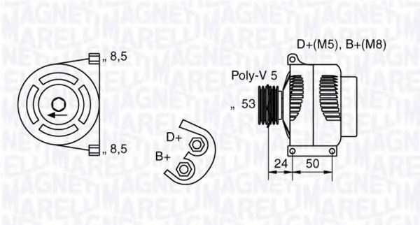 MAGNETI MARELLI 063377007010 Генератор для FIAT 500 (Фиат 500) MAGNETI MARELLI 063377007010 Генератор для FIAT 500 (Фиат 500)