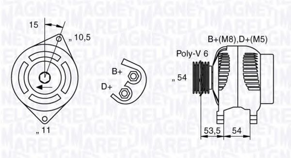 MAGNETI MARELLI 063377016010 Генератор для LANCIA MUSA (Лансиа/лянча Муса) MAGNETI MARELLI 063377016010 Генератор для LANCIA MUSA (Лансиа/лянча Муса)