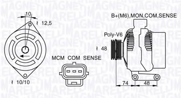 MAGNETI MARELLI 063377411010 Генератор для FORD FIESTA V (Форд Фиеста 5) MAGNETI MARELLI 063377411010 Генератор для FORD FIESTA V (Форд Фиеста 5)