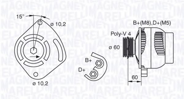 MAGNETI MARELLI 063321604010 Генератор для FIAT PALIO (Фиат Палио) MAGNETI MARELLI 063321604010 Генератор для FIAT PALIO (Фиат Палио)