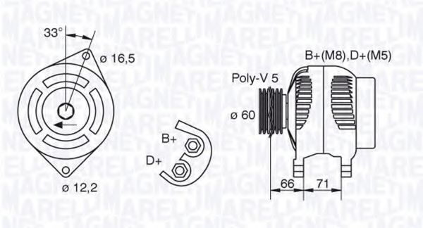 MAGNETI MARELLI 063321606010 Генератор для FIAT BRAVA (Фиат Брава) MAGNETI MARELLI 063321606010 Генератор для FIAT BRAVA (Фиат Брава)