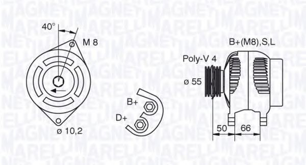 MAGNETI MARELLI 063321607010 Генератор для FIAT BRAVA (Фиат Брава) MAGNETI MARELLI 063321607010 Генератор для FIAT BRAVA (Фиат Брава)