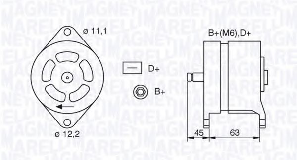 MAGNETI MARELLI 063304087010 Генератор для IVECO (Ивеко) MAGNETI MARELLI 063304087010 Генератор для IVECO (Ивеко)