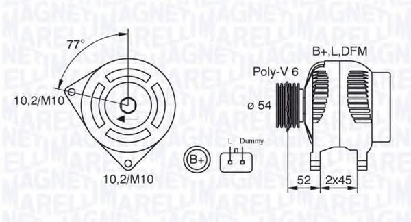 MAGNETI MARELLI 063321734010 Генератор для PEUGEOT PARTNER PATAGONICA / URBANA (Пежо Партнер патагоника / урбана) MAGNETI MARELLI 063321734010 Генератор для PEUGEOT PARTNER PATAGONICA / URBANA (Пежо Партнер патагоника / урбана)