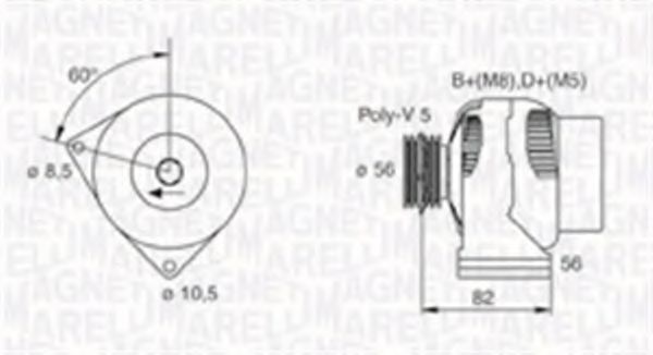 MAGNETI MARELLI 063730017010 Генератор для PEUGEOT RANCH (Пежо Ранч) MAGNETI MARELLI 063730017010 Генератор для PEUGEOT RANCH (Пежо Ранч)