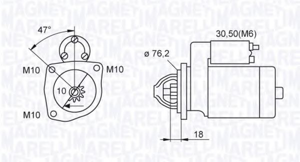 MAGNETI MARELLI 063521101040 Стартер для FORD MONDEO (Форд Мондэо) MAGNETI MARELLI 063521101040 Стартер для FORD MONDEO (Форд Мондэо)