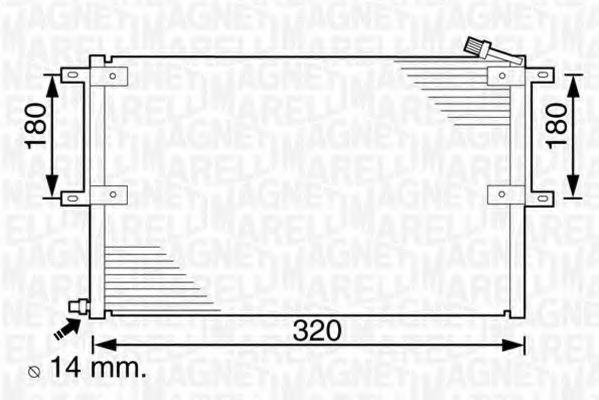 MAGNETI MARELLI 350203236000 Конденсатор, кондиционер для VOLKSWAGEN POLO (Фольксваген Поло) MAGNETI MARELLI 350203236000 Конденсатор, кондиционер для VOLKSWAGEN POLO (Фольксваген Поло)
