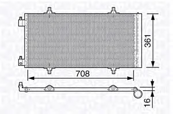 MAGNETI MARELLI 350203643000 Конденсатор, кондиционер для PEUGEOT (Пежо) MAGNETI MARELLI 350203643000 Конденсатор, кондиционер для PEUGEOT (Пежо)