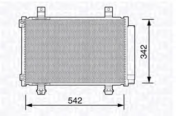 MAGNETI MARELLI 350203673000 Конденсатор, кондиционер для MITSUBISHI MINICA (Митсубиши/митсубиси Миниcа) MAGNETI MARELLI 350203673000 Конденсатор, кондиционер для MITSUBISHI MINICA (Митсубиши/митсубиси Миниcа)