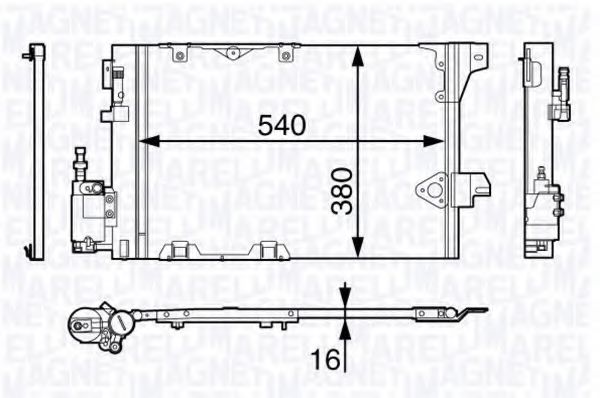 MAGNETI MARELLI 350203703000 Конденсатор, кондиционер для PEUGEOT (Пежо) MAGNETI MARELLI 350203703000 Конденсатор, кондиционер для PEUGEOT (Пежо)