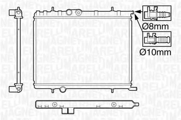 MAGNETI MARELLI 350213119600 Радиатор, охлаждение двигателя для PEUGEOT (Пежо) MAGNETI MARELLI 350213119600 Радиатор, охлаждение двигателя для PEUGEOT (Пежо)