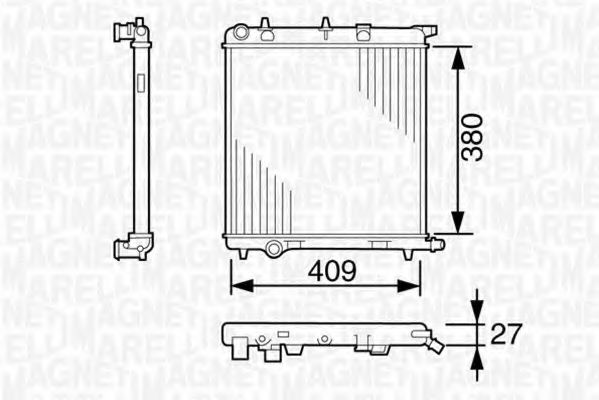 MAGNETI MARELLI 350213389000 Радиатор, охлаждение двигателя для PEUGEOT 207 (Пежо 207) MAGNETI MARELLI 350213389000 Радиатор, охлаждение двигателя для PEUGEOT 207 (Пежо 207)