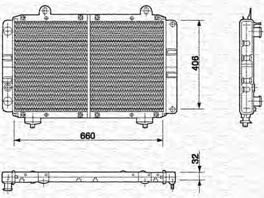 MAGNETI MARELLI 350213453000 Радиатор, охлаждение двигателя для PEUGEOT (Пежо) MAGNETI MARELLI 350213453000 Радиатор, охлаждение двигателя для PEUGEOT (Пежо)