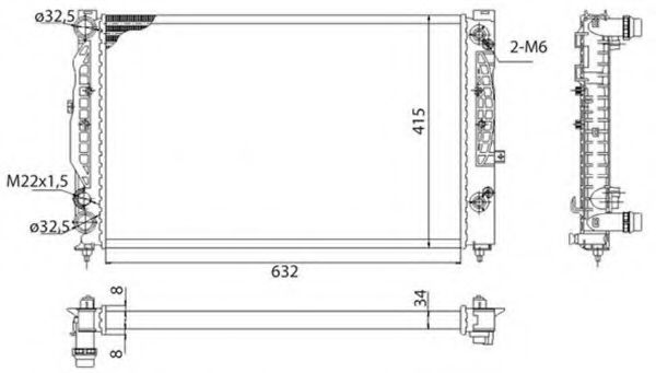 MAGNETI MARELLI 350213739003 Радиатор, охлаждение двигателя для CITROëN (Cитроëн) MAGNETI MARELLI 350213739003 Радиатор, охлаждение двигателя для CITROëN (Cитроëн)