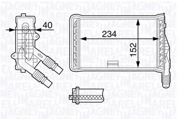 MAGNETI MARELLI 350218337000 Теплообменник, отопление салона для NISSAN 200 SX (Ниссан 200 сx) MAGNETI MARELLI 350218337000 Теплообменник, отопление салона для NISSAN 200 SX (Ниссан 200 сx)