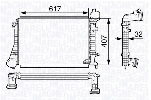 MAGNETI MARELLI 351319202000 Интеркулер для AUDI 80 (Ауди 80) MAGNETI MARELLI 351319202000 Интеркулер для AUDI 80 (Ауди 80)