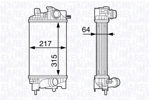 MAGNETI MARELLI 351319203020 Интеркулер для PEUGEOT 205 I (Пежо 205 и) MAGNETI MARELLI 351319203020 Интеркулер для PEUGEOT 205 I (Пежо 205 и)